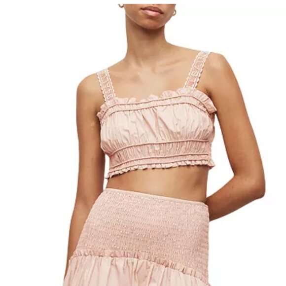 ✨ SALE NEW ALL SAINTS Alex Crop Top UK10/US6 Soft Pink Causal Sweet Summer - Picture 1 of 8